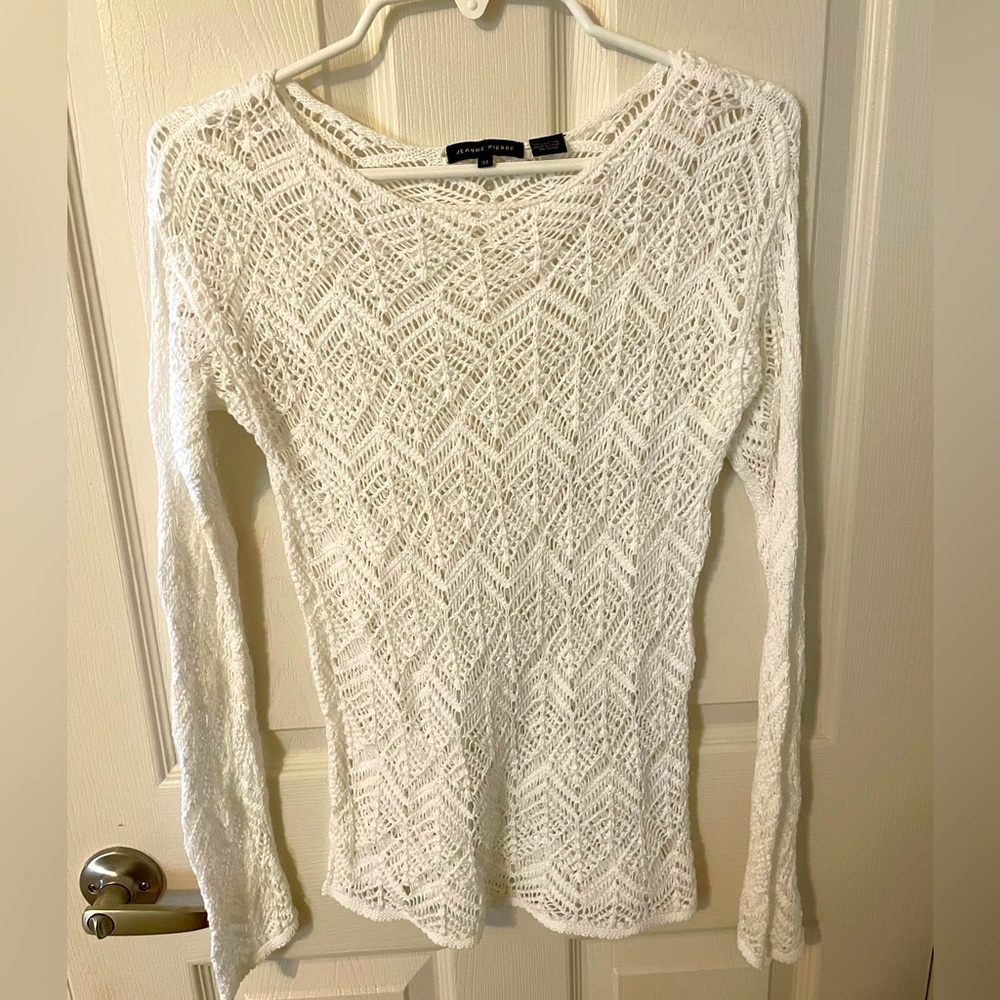 Woven layering sweater